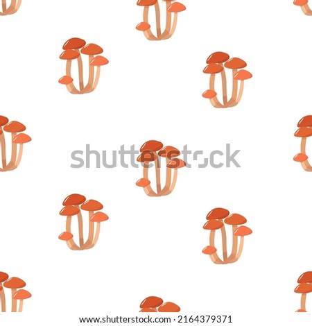Seamless pattern of honey agaric, background vector illustration of autumn mushrooms of honey agaric