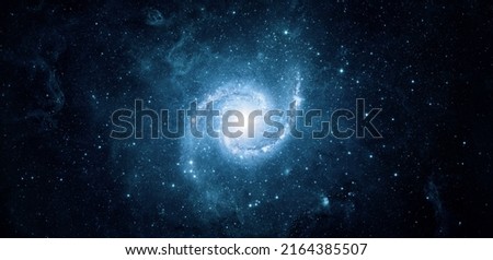 Beautiful galaxy on night sky, star in the space. Lonely galaxy in outer space. Elements of this image furnished by NASA. Royalty-Free Stock Photo #2164385507