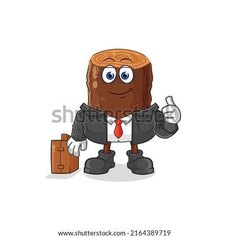 the log office worker mascot. cartoon vector