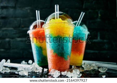 Party or summer drinks called slush with fruity fillings Royalty-Free Stock Photo #2164397927