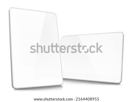 White tablet computers, isolated on white background