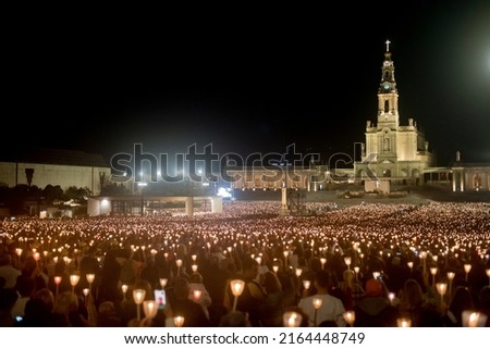 Procession of Candles 2022 at the Sanctuary of Our Lady of Fatima, in Portugal Royalty-Free Stock Photo #2164448749