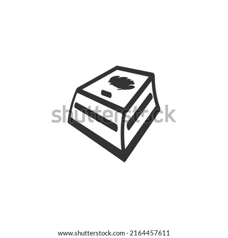 Cake icon. Vector black and white illustration of cakes
