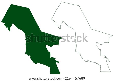Muzquiz municipality (Free and Sovereign State of Coahuila de Zaragoza, Mexico, United Mexican States) map vector illustration, scribble sketch Múzquiz map