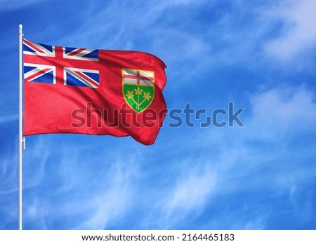 National flag of Ontario on a flagpole