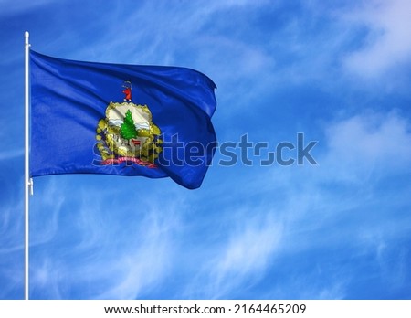 National flag of State of Vermont on a flagpole