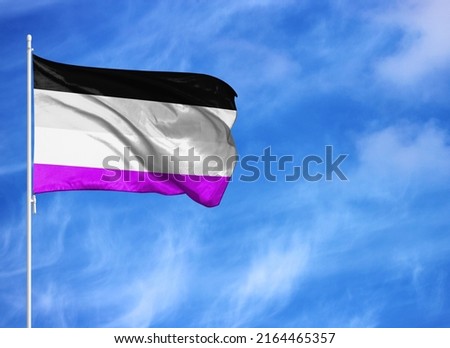 National flag of Asexual on a flagpole