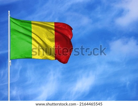 National flag of Mali on a flagpole