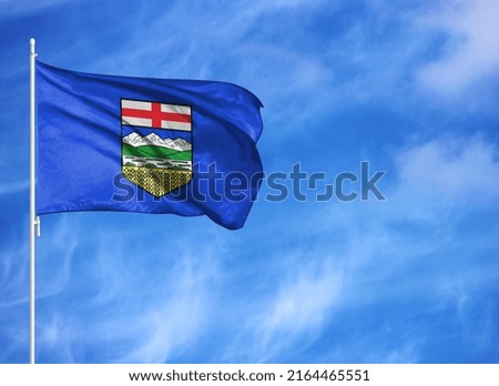 National flag of Alberta on a flagpole