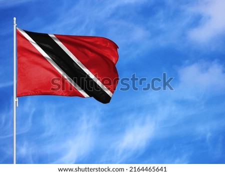 National flag of Trinidad and Tobago on a flagpole