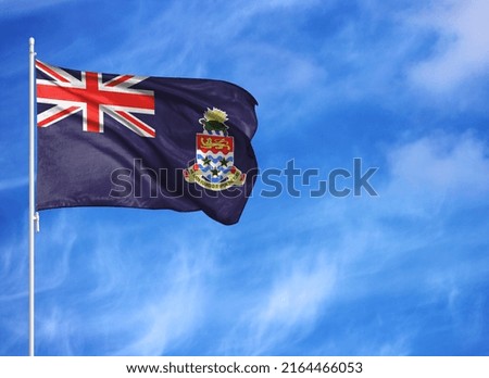 National flag of Cayman islands on a flagpole