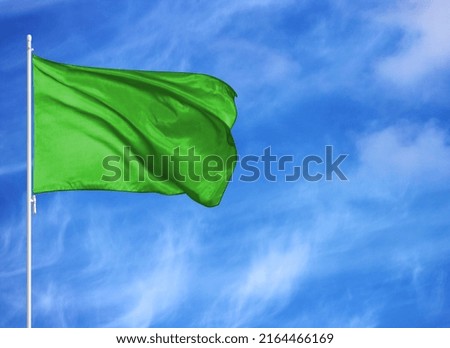 National flag of Libya on a flagpole