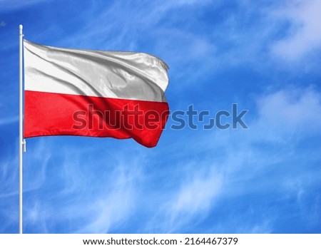 National flag of Poland on a flagpole