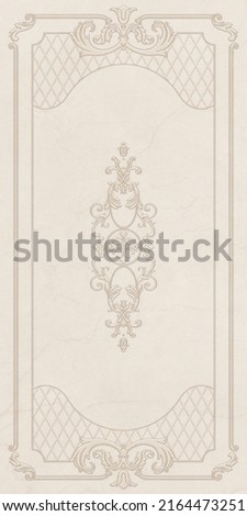 Tile baroque renaissance monogram floral ornament, beige marble.
Digital colorful wall tile design for washroom and kitchen Royalty-Free Stock Photo #2164473251