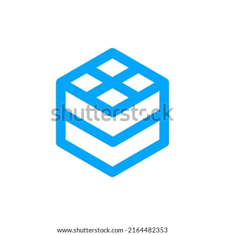 hexagon abstact outline logo design vector sign