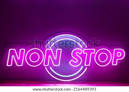Pink neon sign NON STOP. Trendy style. Neon sign. Custom neon. Home decor.