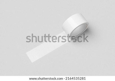 White duct tape mockup on a grey background. Royalty-Free Stock Photo #2164535281
