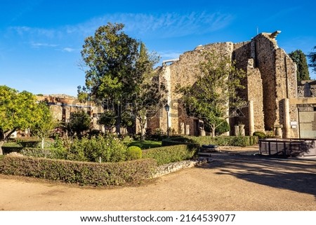 Roman Amphitheatre in Merida, Augusta Emerita in Extremadura, Spain. Roman City - Temples, Theatres, Monuments, Sculptures and Arenas Royalty-Free Stock Photo #2164539077