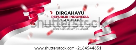040622 Dirgahayu Republik Indonesia landscape Banner template Royalty-Free Stock Photo #2164544651