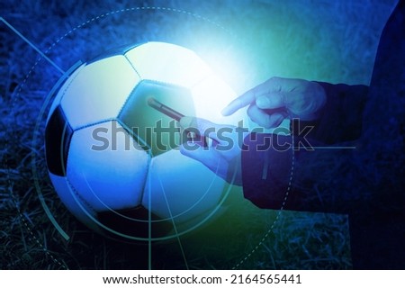 Online sport betting and soccer betting application concept Royalty-Free Stock Photo #2164565441