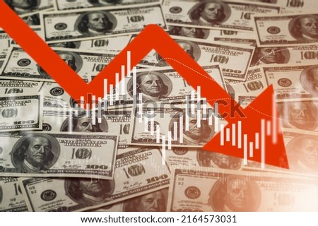 Economist forecast for the United States. dollar bill.  Effect of recession on US economy. Royalty-Free Stock Photo #2164573031