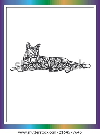 Cat Mandala Coloring Page for adults