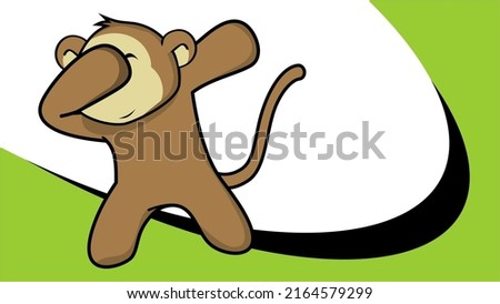 dab pose monkey cartoon in vector format