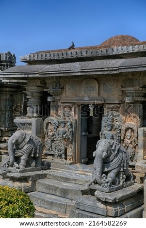 Bucesvara Temple, Koravangala, Hassan, Karnataka state, India. This Hoyasala architectural temple was built in 1173 A.D. Royalty-Free Stock Photo #2164582269