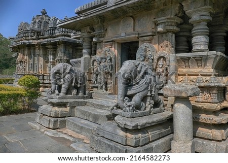 Bucesvara Temple, Koravangala, Hassan, Karnataka state, India. This Hoyasala architectural temple was built in 1173 A.D. Royalty-Free Stock Photo #2164582273
