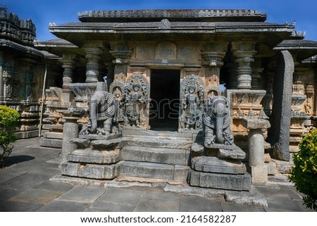 Bucesvara Temple, Koravangala, Hassan, Karnataka state, India. This Hoyasala architectural temple was built in 1173 A.D. Royalty-Free Stock Photo #2164582287