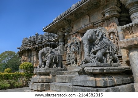 Bucesvara Temple, Koravangala, Hassan, Karnataka state, India. This Hoyasala architectural temple was built in 1173 A.D. Royalty-Free Stock Photo #2164582315