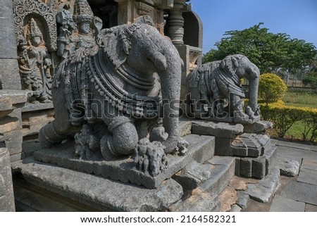 Bucesvara Temple, Koravangala, Hassan, Karnataka state, India. This Hoyasala architectural temple was built in 1173 A.D. Royalty-Free Stock Photo #2164582321