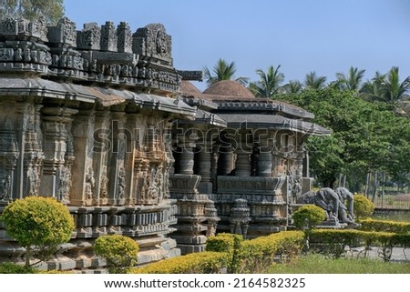 Bucesvara Temple, Koravangala, Hassan, Karnataka state, India. This Hoyasala architectural temple was built in 1173 A.D. Royalty-Free Stock Photo #2164582325