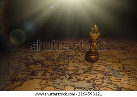 Chess king on the map of Russia. Royalty-Free Stock Photo #2164593121