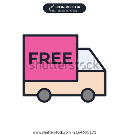 free shipping delivery truck icon symbol template for graphic and web design collection logo vector illustration