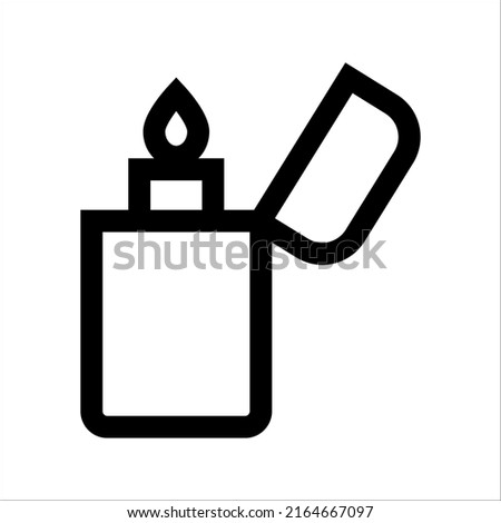 Lighter simple line icon, strokes of a pictogram, Vector illustration isolated on white background, Premium quality symbol, Vector sign for mobile app and website.