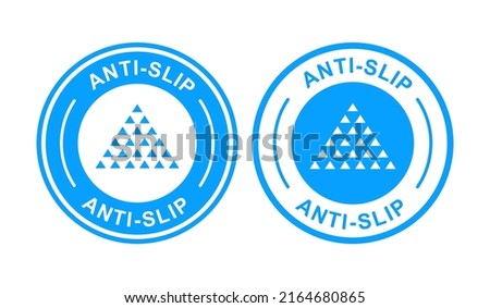 Anti slip logo design vector. Suitable for product label and warning symbol Royalty-Free Stock Photo #2164680865