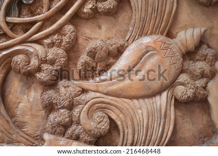 Conch shell picture thai texture carving