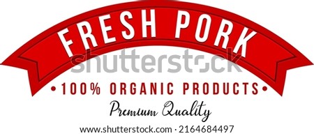 Fresh pork word logo design for organic meat products illustration