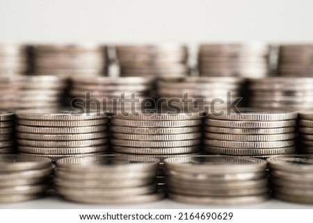 coin stack growth up isolated on white background. money saving, financial grow, business, economy budget and investment concept.