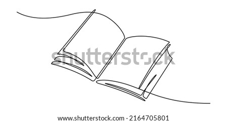 Continuous line drawing of book opening vector illustration for decoration,background,etc. and minimal conceptual decorative art