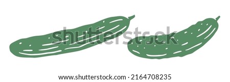 Illustration of cucumber isolated on white Royalty-Free Stock Photo #2164708235