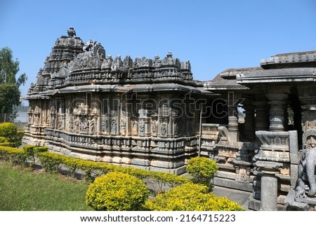 Bucesvara Temple, Koravangala, Hassan, Karnataka state, India. This Hoyasala architectural temple was built in 1173 A.D. Royalty-Free Stock Photo #2164715223