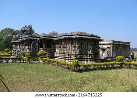 Bucesvara Temple, Koravangala, Hassan, Karnataka state, India. This Hoyasala architectural temple was built in 1173 A.D. Royalty-Free Stock Photo #2164715225