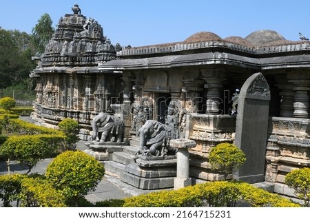 Bucesvara Temple, Koravangala, Hassan, Karnataka state, India. This Hoyasala architectural temple was built in 1173 A.D. Royalty-Free Stock Photo #2164715231