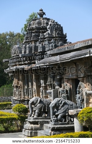 Bucesvara Temple, Koravangala, Hassan, Karnataka state, India. This Hoyasala architectural temple was built in 1173 A.D. Royalty-Free Stock Photo #2164715233