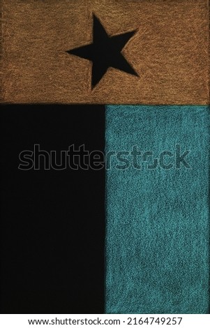 Texas state flag. Dark patriotic textured background. Vertical backdrop. Symbol of one of the American states. Inverted Lone Star State