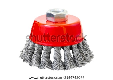 Twisted wire cup brush. Wire brush isolated on white background. Royalty-Free Stock Photo #2164762099
