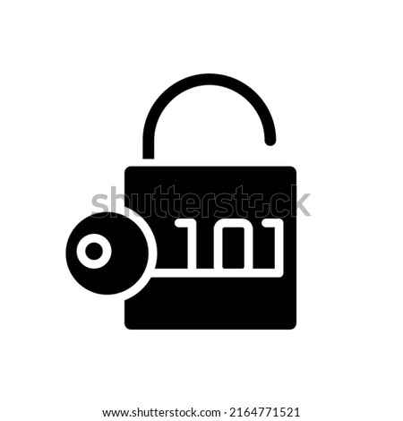 Decryption black glyph icon. Convert encoded data into original form. Information conversion. Online security. Silhouette symbol on white space. Solid pictogram. Vector isolated illustration