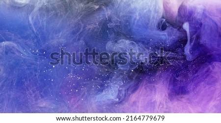 Ink water mix motion. Color mist flow. Neon purple blue fume moving on abstract art background shot on Red Cinema camera 6k. Royalty-Free Stock Photo #2164779679